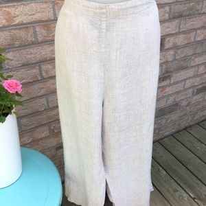 Cropped Natural Ecru Linen Pants April Cornell XL